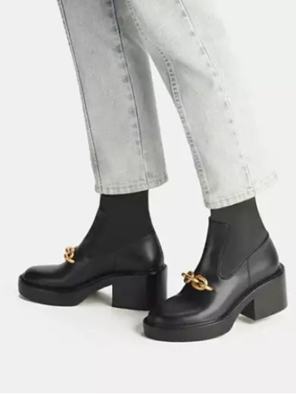 COACH Kenna Boots Black Leather Platform Ankle Bootie size 11 leather - Picture 14 of 15